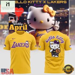 Los Angeles Lakers x Hello Kitty Limited Edition 2026 T Shirt, Hot 3D Shirt Trend Los Angeles Lakers X Hello Kitty Limited Edition 2026 T Shirt