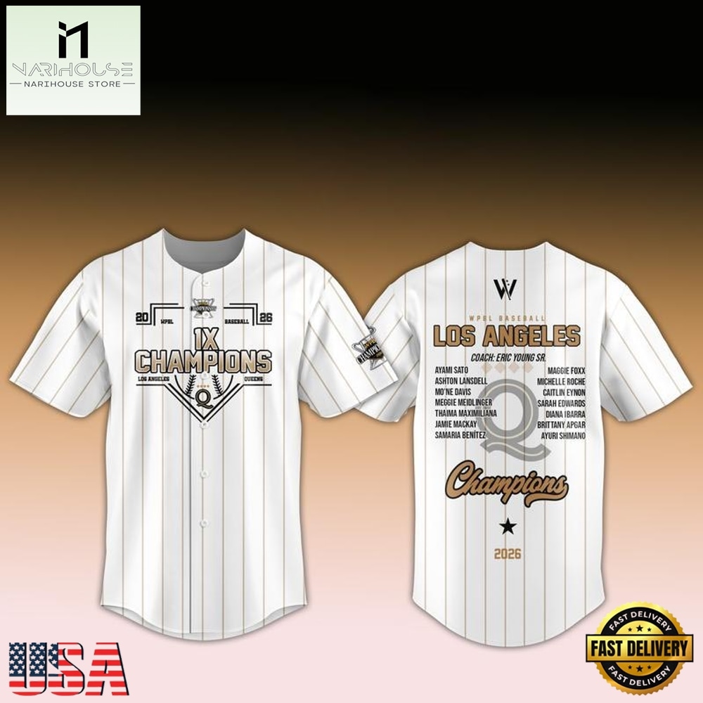 Los Angeles Queens Champions WPBL Baseball 2026 White Baseball Jersey, Stylish Baseball Jersey Los Angeles Queens Champions WPBL Baseball 2026 White Baseball Jersey, Stylish Baseball Jersey