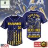 Los Angeles Rams NFL Breast Cancer Hope Over Fear Baseball Jersey, NFL Game Day Jersey Los Angeles Rams Nfl Breast Cancer Hope Over Fear Baseball Jersey