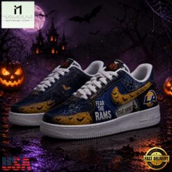 Los Angeles Rams NFL Fear The Team Halloween Air Force 1 Shoes Sneakers, NFL Team AF1 Shoes Los Angeles Rams Nfl Fear The Team Halloween Air Force 1 Shoes Sneakers
