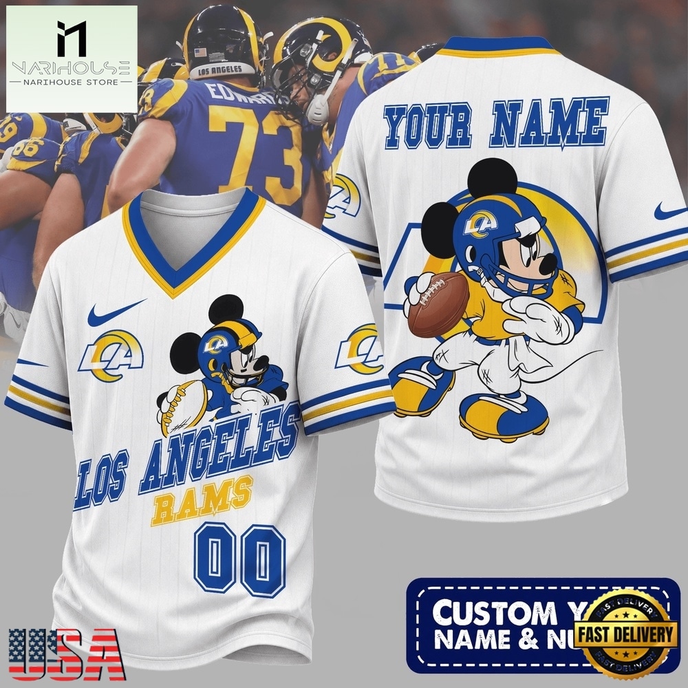 Los Angeles Rams NFL Mickey Quarterback Football Jersey, NFL Team Football Jersey Los Angeles Rams NFL Mickey Quarterback Football Jersey, NFL Team Football Jersey