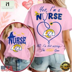 Los Angeles Rams NFL Night Shift Never Misses Game Day Halloween Nurse Unisex 3D Shirt, NFL Sporty Shirt Los Angeles Rams Nfl Night Shift Never Misses Game Day Halloween Nurse Unisex 3D Shirt