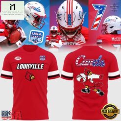 Louisville Cardinals Football 2026 USA 250 Years Mascot Unifrom T Shirt, Hot 3D Shirt Trend Louisville Cardinals Football 2026 Usa 250 Years Mascot Unifrom T Shirt
