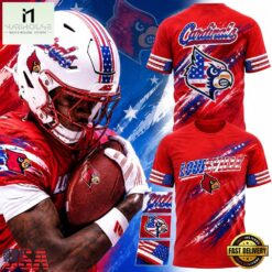 Louisville Cardinals x Salute to Service 2026 Red T Shirt, Hot 3D Shirt Trend Louisville Cardinals X Salute TO Service 2026 Red T Shirt