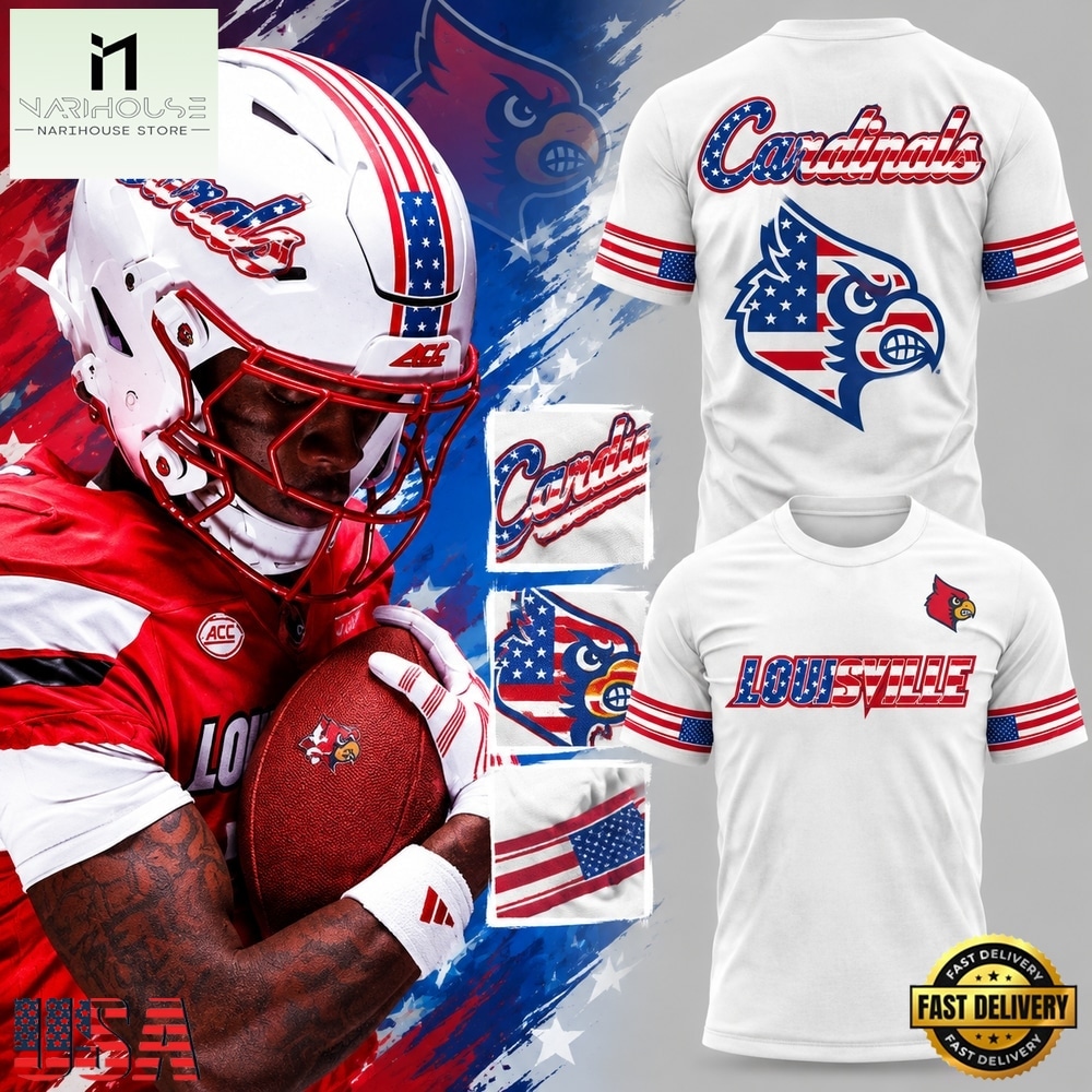 Louisville Cardinals x Salute to Service 2026 White T Shirt, Hot 3D Shirt Trend Louisville Cardinals x Salute to Service 2026 White T Shirt, Hot 3D Shirt Trend