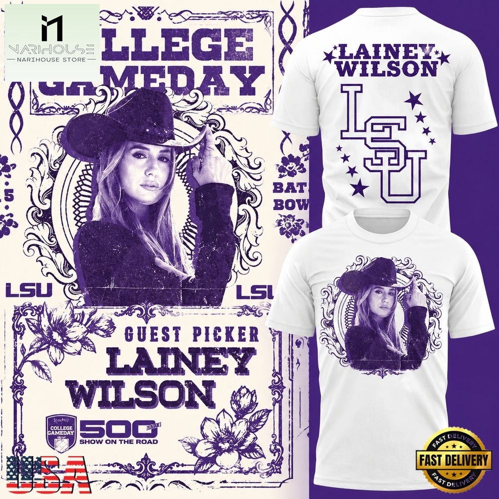 LSU Tigers Football x Lainey Wilson College Game Day 2026 White 3D Shirt, Hot 3D Shirt Trend LSU Tigers Football x Lainey Wilson College Game Day 2026 White 3D Shirt, Hot 3D Shirt Trend