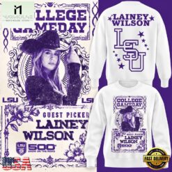 LSU Tigers Football x Lainey Wilson College GameDay 2026 White Sweatshirt, Hot 3D Shirt Trend Lsu Tigers Football X Lainey Wilson College Gameday 2026 White Sweatshirt