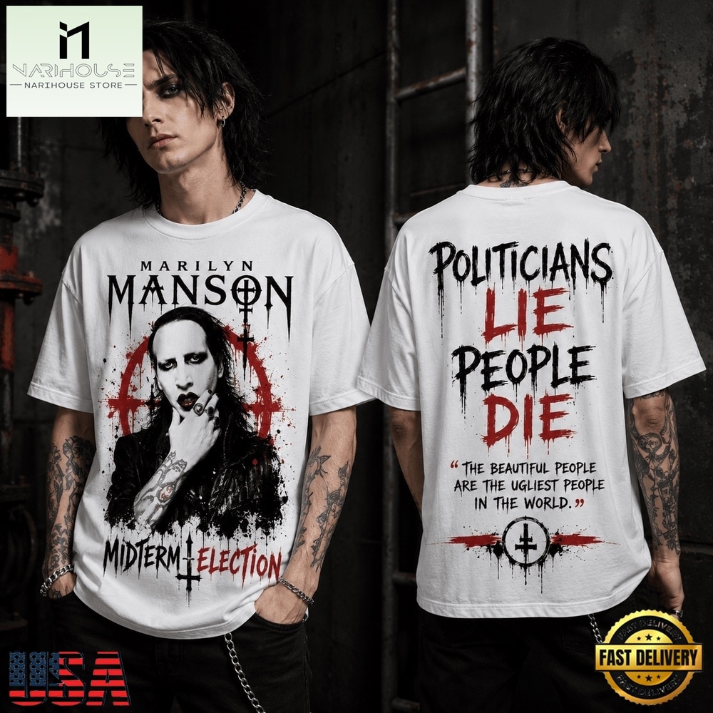 Marilyn Manson Political Chaos 3D Shirt, Popular 3D Music Tee Marilyn Manson Political Chaos 3D Shirt, Popular 3D Music Tee
