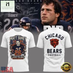 Matt Suhey Chicago Bears Always and Forever Thank You For Your Memories White 3D Shirt, Hot 3D Shirt Trend Matt Suhey Chicago Bears Always And Forever Thank You For Your Memories White 3D Shirt