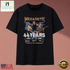 Megadeth 44 Years 1983 2027 Band Signatures Heavy Metal T Shirt, Music Fan 2D Shirt Megadeth 44 Years 1983 2027 Band Signatures Heavy Metal T Shirt