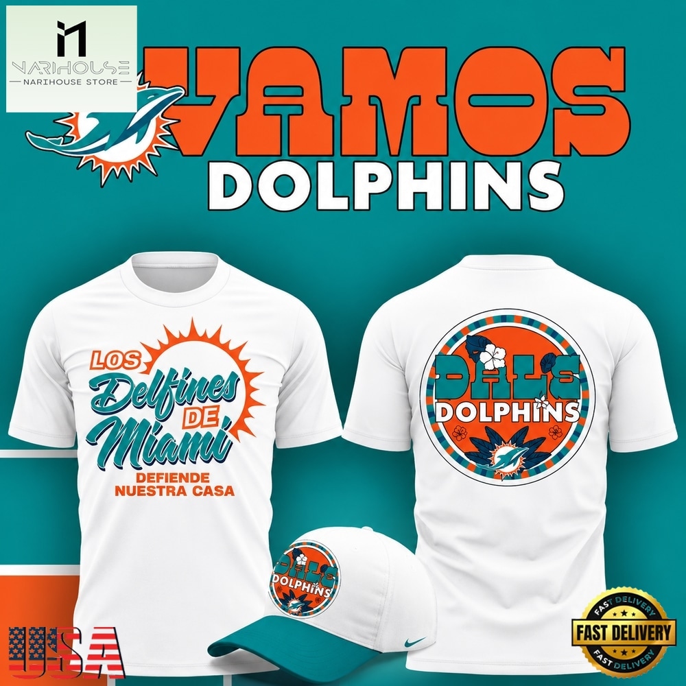 Miami Dolphins Hispanic Heritage Los Delfines De Miami 2026 T Shirt, Hot 3D Shirt Trend Miami Dolphins Hispanic Heritage Los Delfines De Miami 2026 T Shirt, Hot 3D Shirt Trend