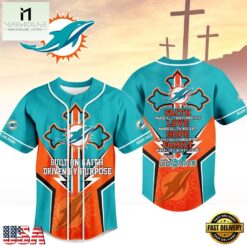 Miami Dolphins NFL Blessed Beyond The Score Baseball Jersey, NFL Game Day Jersey Miami Dolphins Nfl Blessed Beyond The Score Baseball Jersey