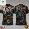 Miami Dolphins NFL Michael Myers Sunday Nightmares Horror Halloween 3D T Shirt, NFL Sporty Shirt Miami Dolphins Nfl Michael Myers Sunday Nightmares Horror Halloween 3D T Shirt
