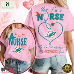 Miami Dolphins NFL Night Shift Never Misses Game Day Halloween Nurse Unisex 3D Shirt, NFL Sporty Shirt Miami Dolphins Nfl Night Shift Never Misses Game Day Halloween Nurse Unisex 3D Shirt