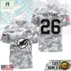 Miami Dolphins NFL Salute to Service Custom Name & Number Camo 3D Shirt, NFL Sporty Shirt Miami Dolphins Nfl Salute TO Service Custom Name Number Camo 3D Shirt