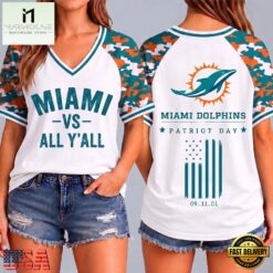 Miami Dolphins NFL vs All Y' All United We Stand V Neck T Shirt, Trendy NFL V Neck Tee Miami Dolphins Nfl VS All Y All United WE Stand V Neck T Shirt
