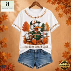 Miami Hurricanes NCAA Fall Is My Favorite Color Football Unisex 3D Shirt, NCAA College 3D Shirt Miami Hurricanes Ncaa Fall IS MY Favorite Color Football Unisex 3D Shirt
