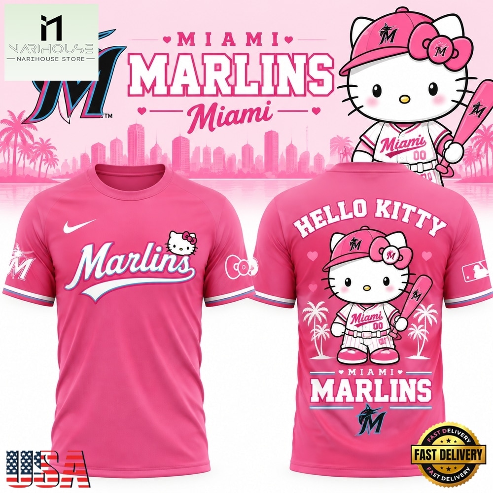 Miami Marlins x Hello Kitty Night 2026 Graphic 3D Shirt, Hot 3D Shirt Trend Miami Marlins x Hello Kitty Night 2026 Graphic 3D Shirt, Hot 3D Shirt Trend