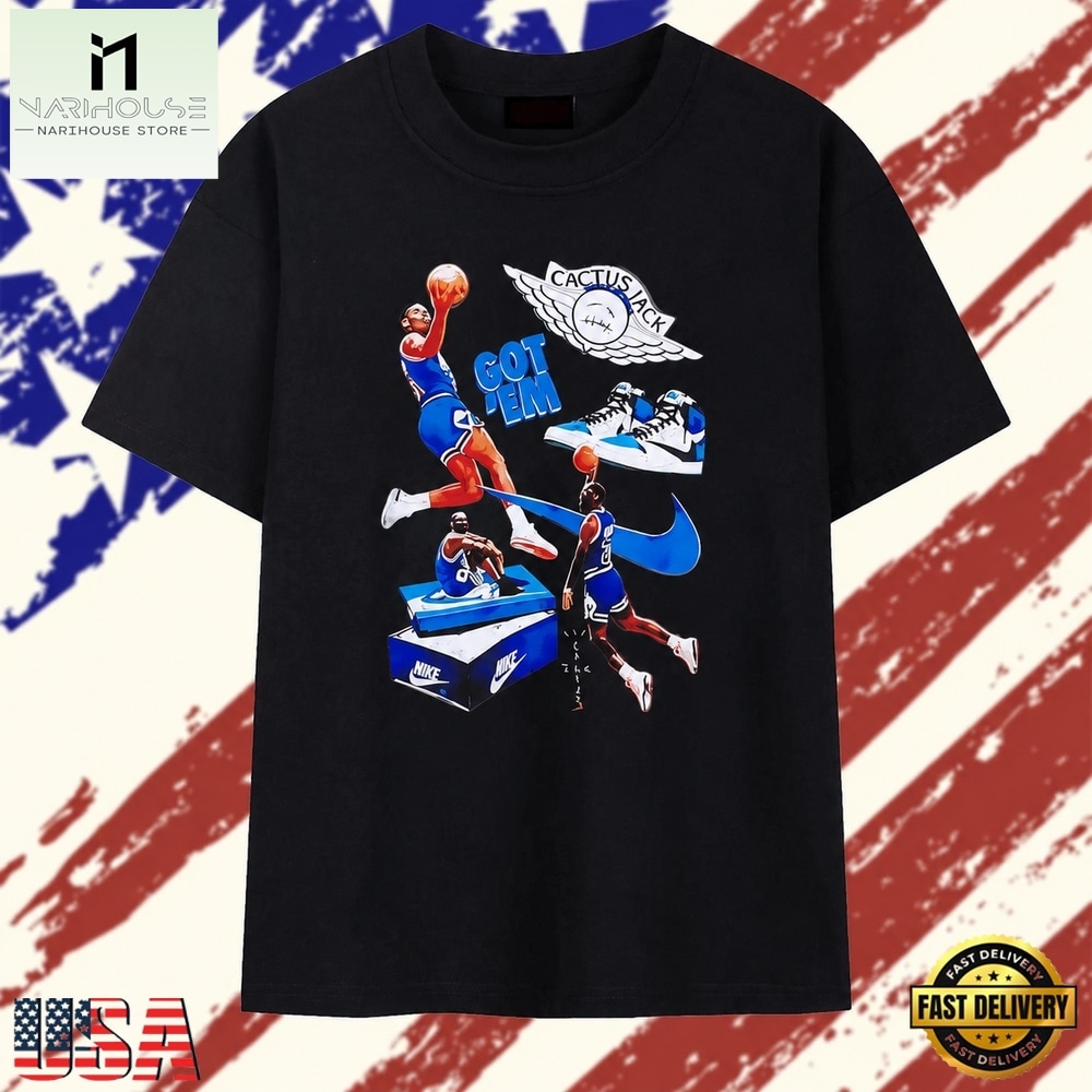 Michael Jordan Cactus Jack Got ‘Em T Shirt, Stylish 2D Graphic Shirt Michael Jordan Cactus Jack Got ‘Em T Shirt, Stylish 2D Graphic Shirt