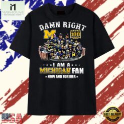 Michigan Wolverines 100 Years Damn Right Fan Vintage Football T Shirt, Stylish 2D Graphic Shirt Michigan Wolverines 100 Years Damn Right Fan Vintage Football T Shirt