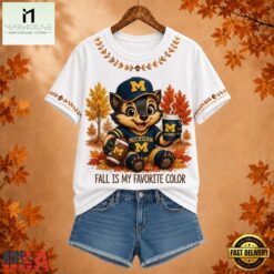 Michigan Wolverines NCAA Fall Is My Favorite Color Football Unisex 3D Shirt, NCAA College 3D Shirt Michigan Wolverines Ncaa Fall IS MY Favorite Color Football Unisex 3D Shirt