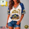 Michigan Wolverines NCAA Floral Stadium Bow V Neck 3D T Shirt, NCAA College V Neck Tee Michigan Wolverines Ncaa Floral Stadium Bow V Neck 3D T Shirt