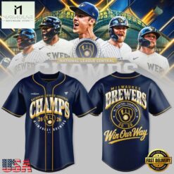 Milwaukee Brewers 2026 NL Central Champions Limited Edition Baseball Jersey, Stylish Baseball Jersey Milwaukee Brewers 2026 NL Central Champions Limited Edition Baseball Jersey