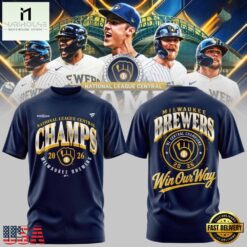 Milwaukee Brewers 2026 NL Central Champions Limited Edition T Shirt, Hot 3D Shirt Trend Milwaukee Brewers 2026 NL Central Champions Limited Edition T Shirt