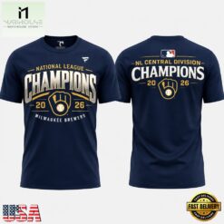Milwaukee Brewers 2026 NL Central Division Champions T Shirt, Hot 3D Shirt Trend Milwaukee Brewers 2026 NL Central Division Champions T Shirt