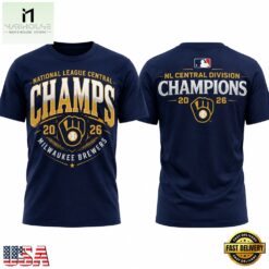 Milwaukee Brewers 2026 NL Central Division Champions T Shirt, Hot 3D Shirt Trend Milwaukee Brewers 2026 NL Central Division Champions T Shirt