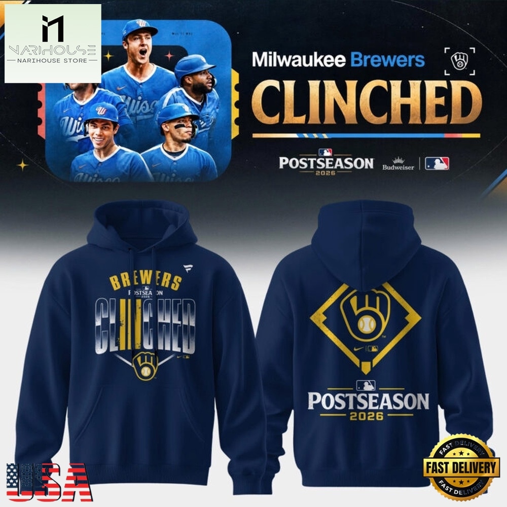 Milwaukee Brewers 2026 Postseason Clinched Hoodie, Hot 3D Shirt Trend Milwaukee Brewers 2026 Postseason Clinched Hoodie, Hot 3D Shirt Trend