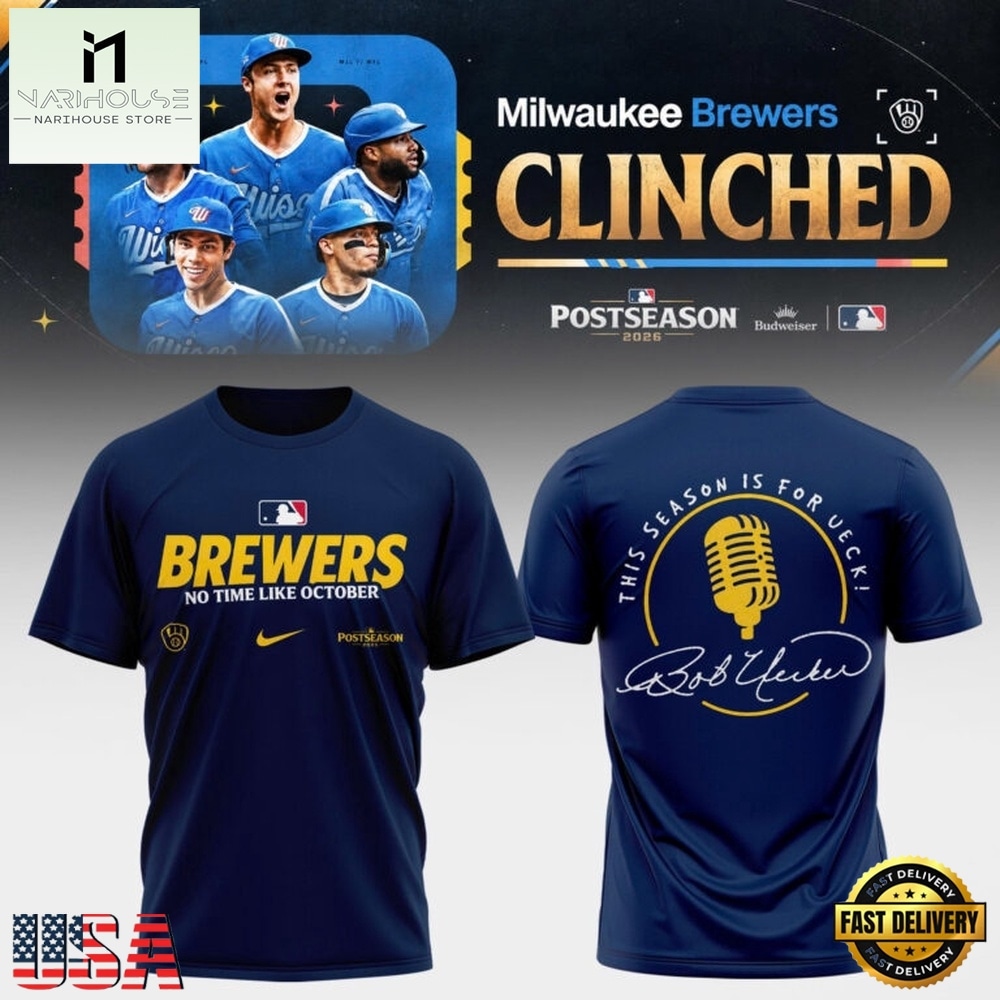 Milwaukee Brewers 2026 Postseason Clinched T Shirt, Hot 3D Shirt Trend Milwaukee Brewers 2026 Postseason Clinched T Shirt, Hot 3D Shirt Trend