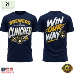 Milwaukee Brewers 2026 Postseason Clinched Win Our Way Limited 3D Shirt, Hot 3D Shirt Trend Milwaukee Brewers 2026 Postseason Clinched Win Our Way Limited 3D Shirt