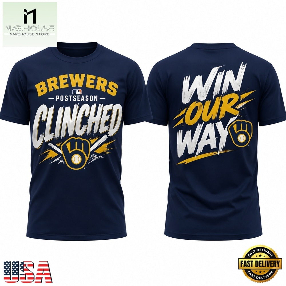 Milwaukee Brewers 2026 Postseason Clinched Win Our Way Limited 3D Shirt, Hot 3D Shirt Trend Milwaukee Brewers 2026 Postseason Clinched Win Our Way Limited 3D Shirt, Hot 3D Shirt Trend
