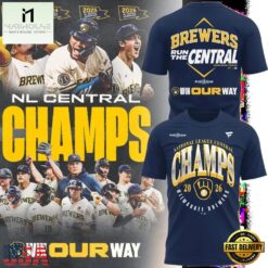 Milwaukee Brewers Fanatics Navy 2026 NL Central Division Champions T Shirt, Hot 3D Shirt Trend Milwaukee Brewers Fanatics Navy 2026 NL Central Division Champions T Shirt