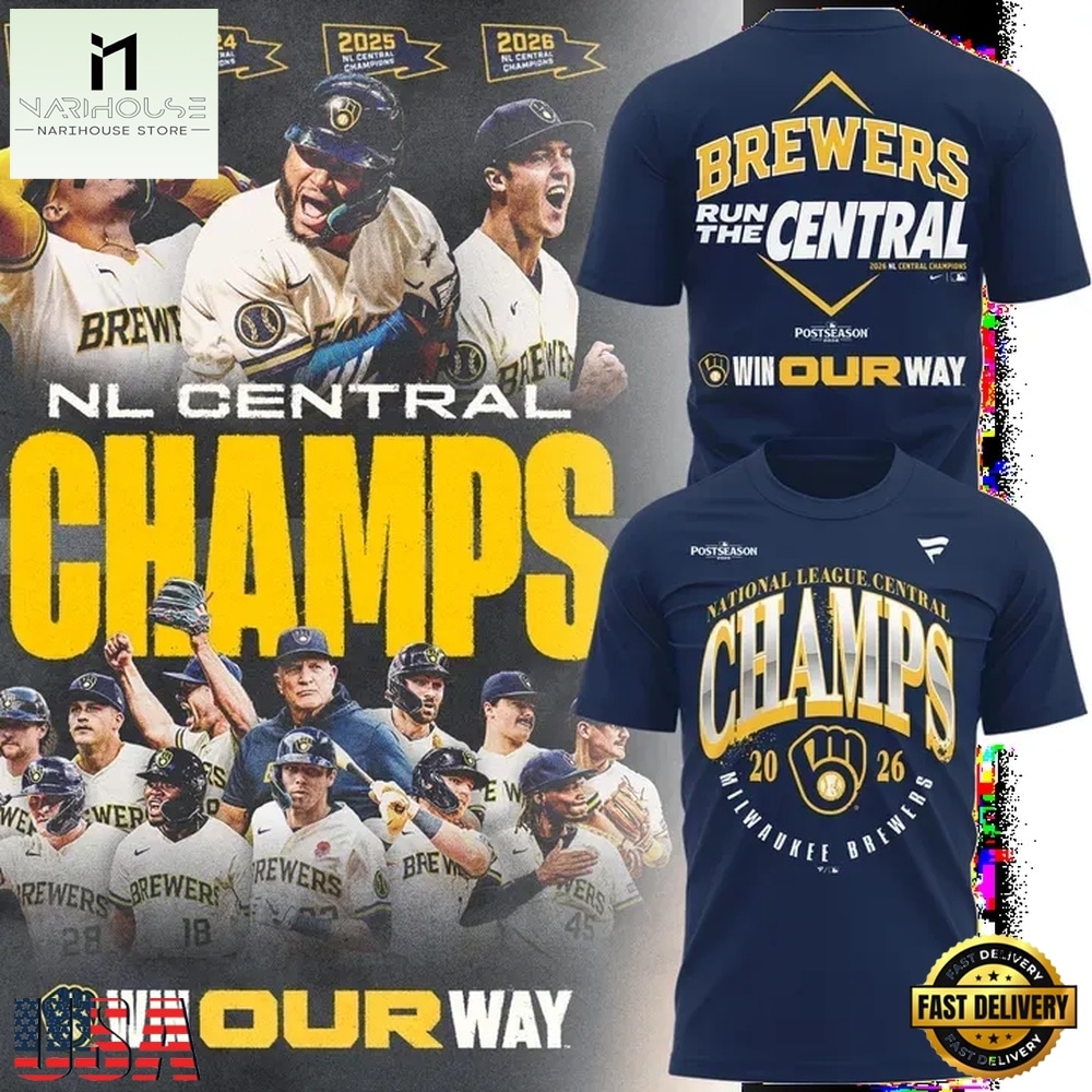 Milwaukee Brewers Fanatics Navy 2026 NL Central Division Champions T Shirt, Hot 3D Shirt Trend Milwaukee Brewers Fanatics Navy 2026 NL Central Division Champions T Shirt, Hot 3D Shirt Trend