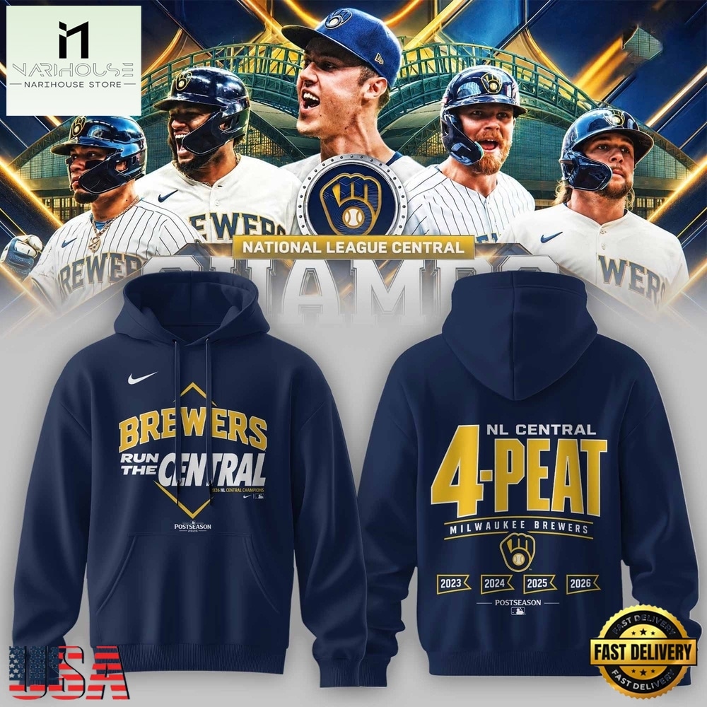 Milwaukee Brewers The FIRST 4 Peat in NL Central History Hoodie, Hot 3D Shirt Trend Milwaukee Brewers The FIRST 4 Peat in NL Central History Hoodie, Hot 3D Shirt Trend