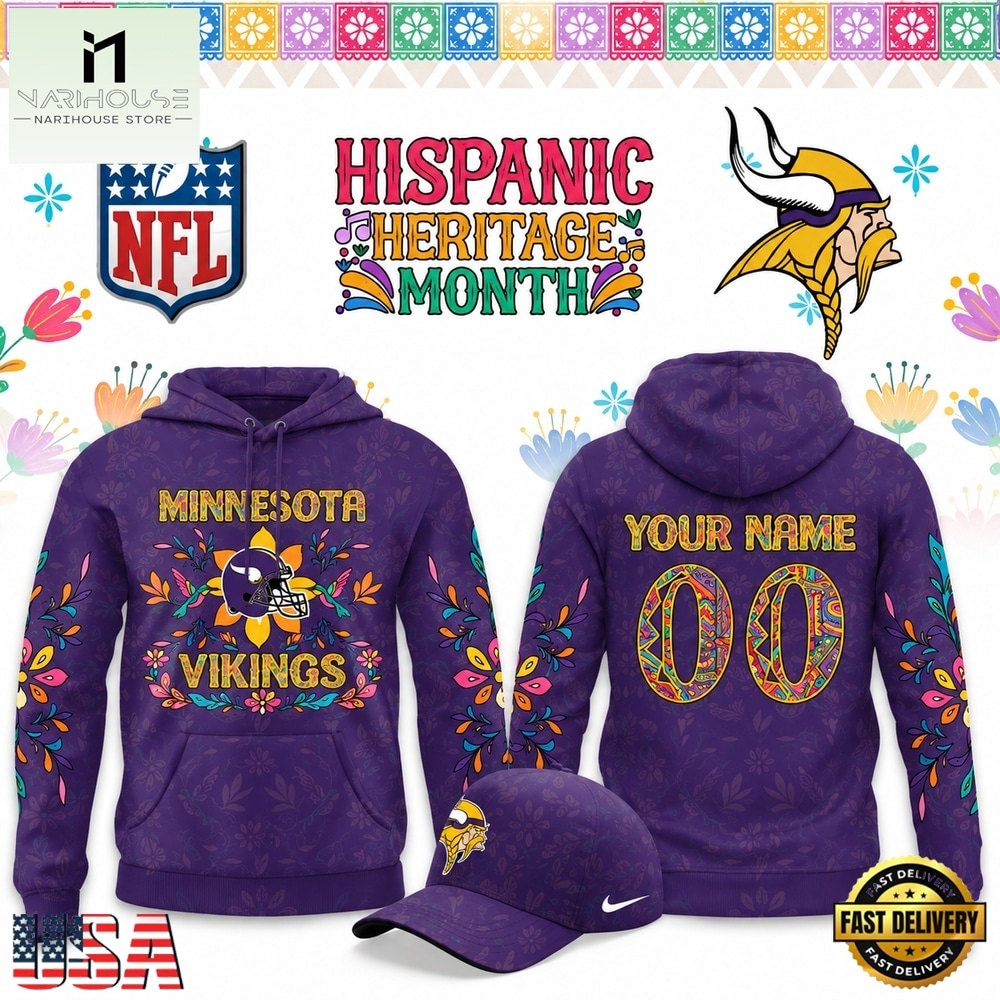 Minnesota Vikings 2026 Hispanic Heritage Month Limited Custom Hoodie, Hot 3D Shirt Trend Minnesota Vikings 2026 Hispanic Heritage Month Limited Custom Hoodie, Hot 3D Shirt Trend