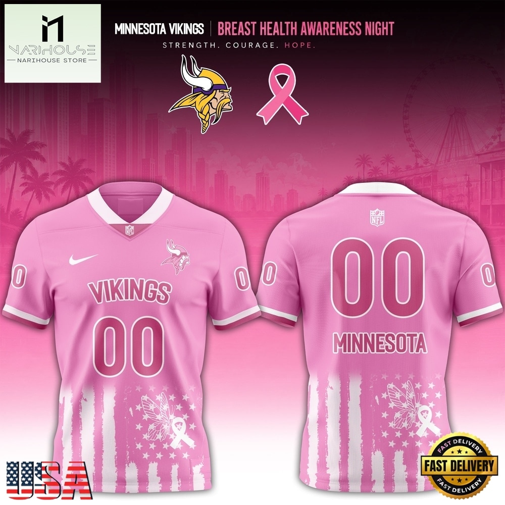 Minnesota Vikings 2026 x Breast Health Awareness Night Limited Edition Football Jersey, Trending Football Shirt Minnesota Vikings 2026 x Breast Health Awareness Night Limited Edition Football Jersey, Trending Football Shirt