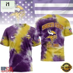 Minnesota Vikings NFL Sunday Legends Tie Dye 3D Shirt, NFL Sporty Shirt Minnesota Vikings Nfl Sunday Legends Tie Dye 3D Shirt