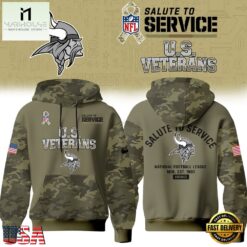 Minnesota Vikings NFL US Veterans Salute To Service 2026 Hoodie Shirt, NFL Sporty Shirt Minnesota Vikings Nfl US Veterans Salute TO Service 2026 Hoodie Shirt
