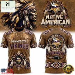 Minnesota Vikings x Native American Heritage 2026 T Shirt, Hot 3D Shirt Trend Minnesota Vikings X Native American Heritage 2026 T Shirt