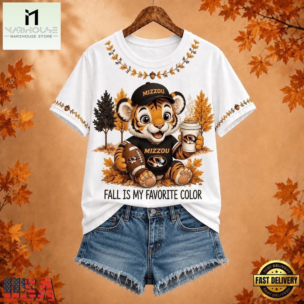 Missouri Tigers NCAA Fall Is My Favorite Color Football Unisex 3D Shirt, NCAA College 3D Shirt Missouri Tigers NCAA Fall Is My Favorite Color Football Unisex 3D Shirt, NCAA College 3D Shirt