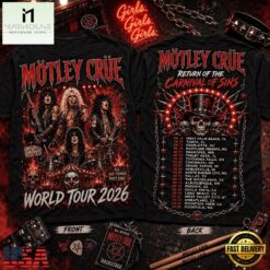 Motley Crue Return of the Carnival of Sins World Tour 2026 3D Shirt, Popular 3D Music Tee Motley Crue Return OF The Carnival OF Sins World Tour 2026 3D Shirt
