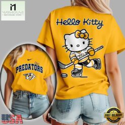 Nashville Predators NHL x Hello Kitty Unisex 3D Shirt, NHL 3D Game Day Tee Nashville Predators Nhl X Hello Kitty Unisex 3D Shirt