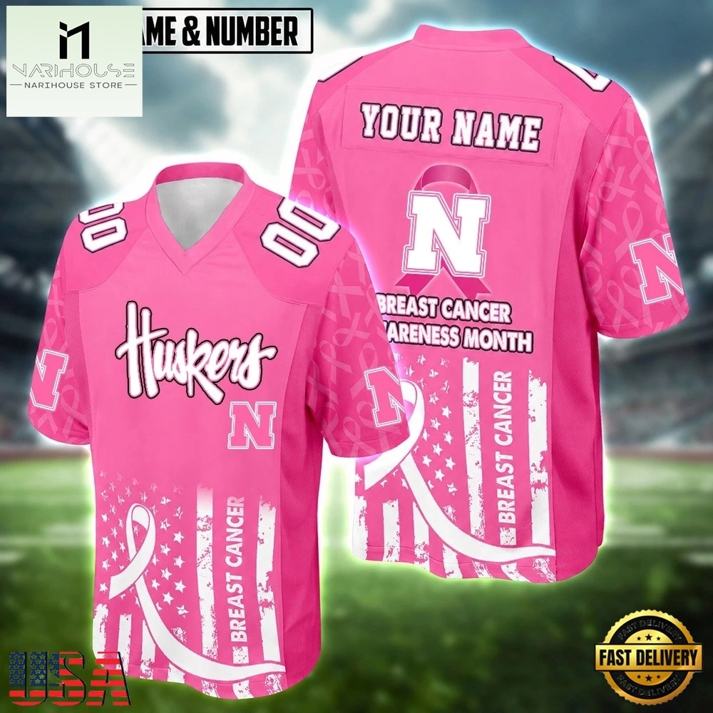 Nebraska Cornhuskers NCAA Breast Cancer Awareness Month 2026 Football Jersey, Trending Football Shirt Nebraska Cornhuskers NCAA Breast Cancer Awareness Month 2026 Football Jersey, Trending Football Shirt