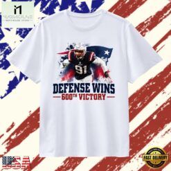 New England Patriots Defense Wins 600th Victory T Shirt, Stylish 2D Graphic Shirt New England Patriots Defense Wins 600th Victory T Shirt