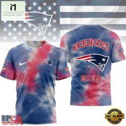 New England Patriots NFL Sunday Legends Tie Dye 3D Shirt, NFL Sporty Shirt New England Patriots Nfl Sunday Legends Tie Dye 3D Shirt