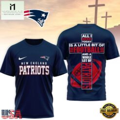 New England Patriots NFL Whole Lot of Football Christian Cross 3D Shirt, NFL Sporty Shirt New England Patriots Nfl Whole Lot OF Football Christian Cross 3D Shirt