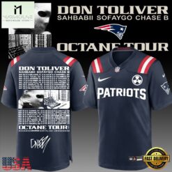 New England Patriots x Don Toliver Octane Tour Football Jersey, Trending Football Shirt New England Patriots X Don Toliver Octane Tour Football Jersey